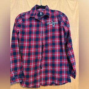 NFL New England Red and Blue Plaid women’s flannel shirt
